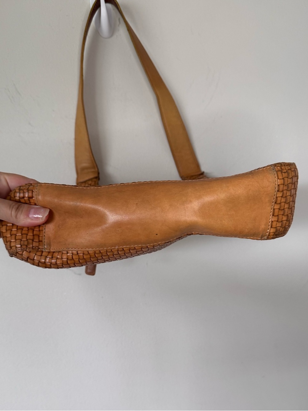 Vintage Lord & Taylor Woven Leather Hobo Shoulder Bag Y2K - Picture 6 of 12